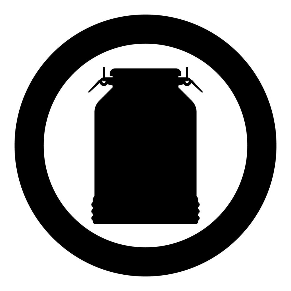 icono de contenedor de lata de leche ilustración de color negro en círculo redondo vector