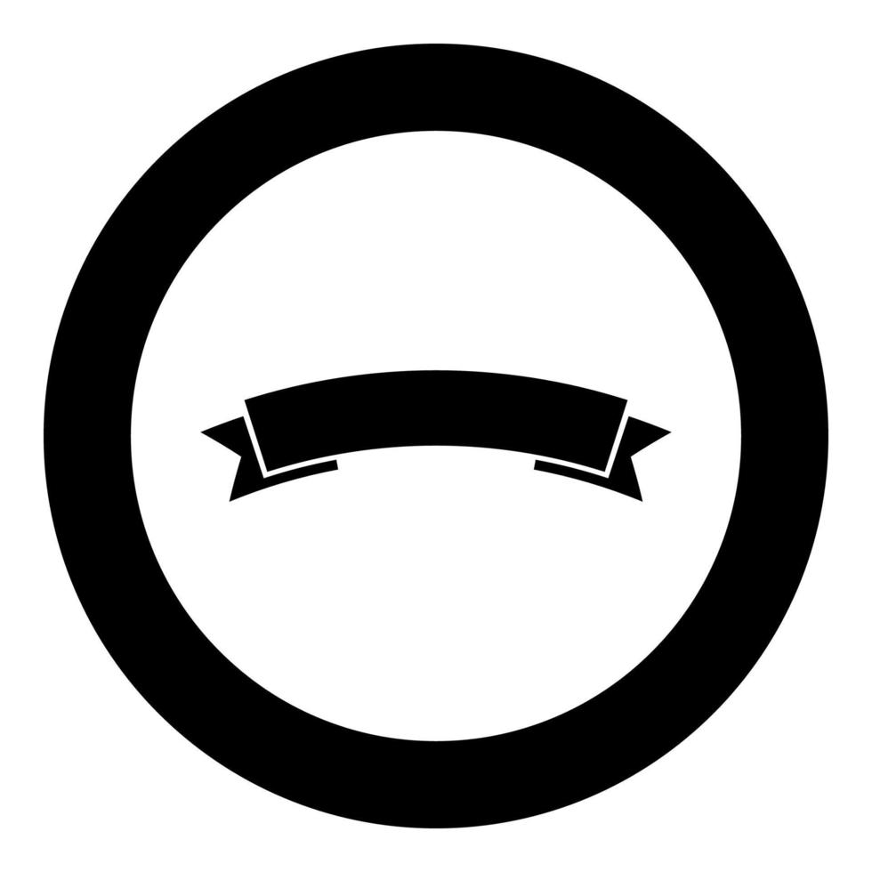 Ribbon banner Advertising banner icon in circle round black color vector illustration flat style image