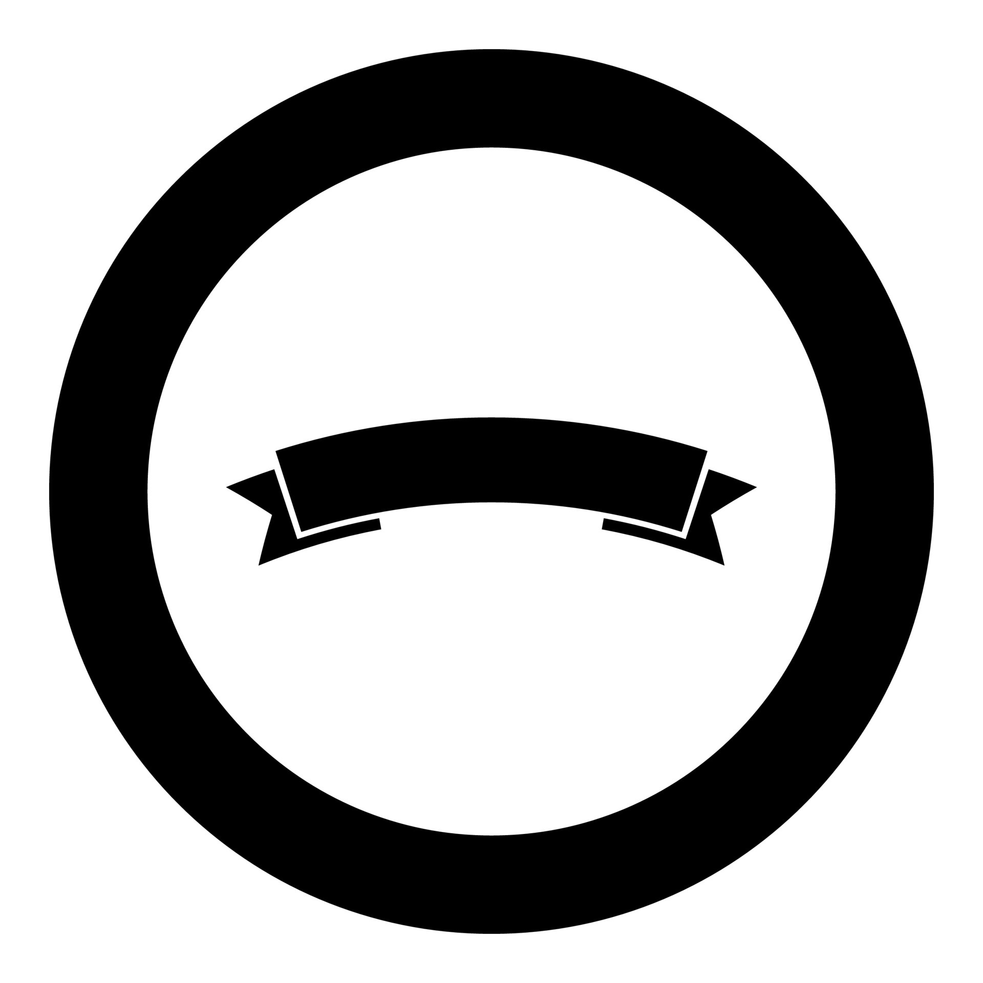 Ribbon banner Advertising banner icon in circle round black color
