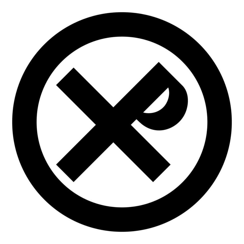 cruz monograma rex zar zar símbolo de su cruz santo justin signo icono de cruz religiosa en círculo redondo color negro ilustración vectorial imagen de estilo plano vector