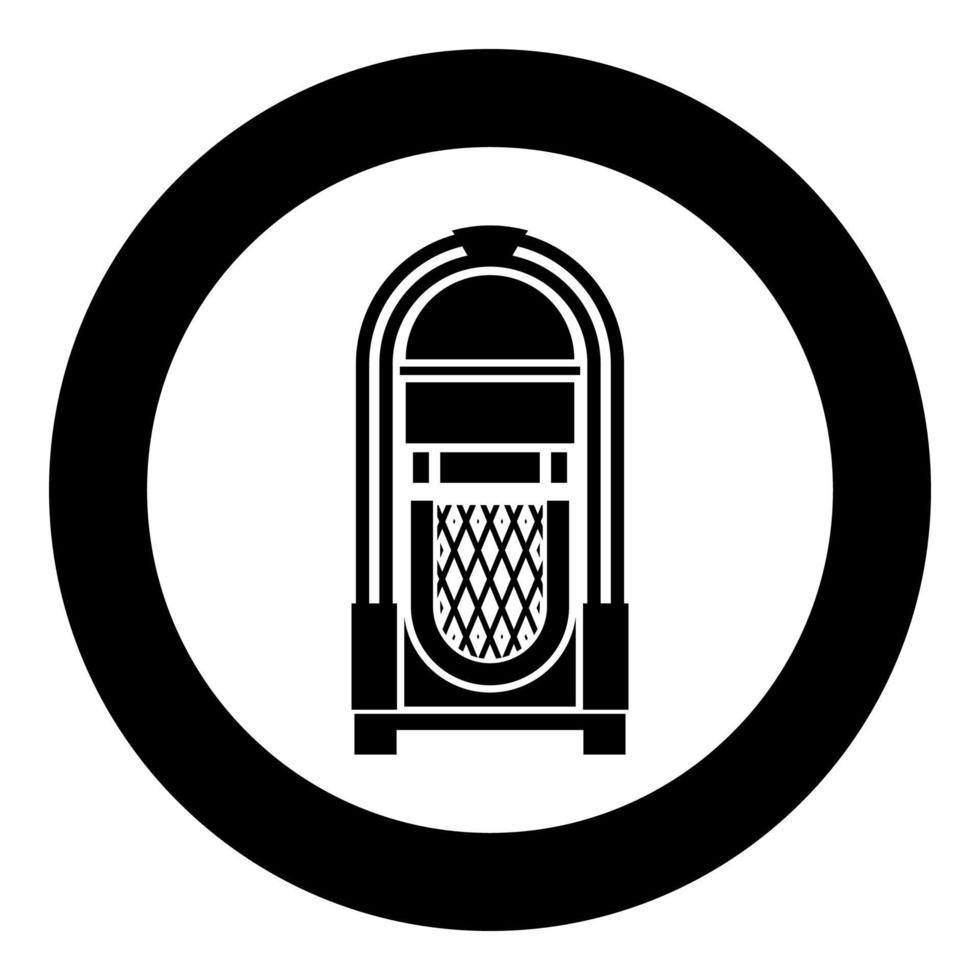 Jukebox Juke box automated retro music concept vintage playing device icon in circle round black color vector illustration flat style image