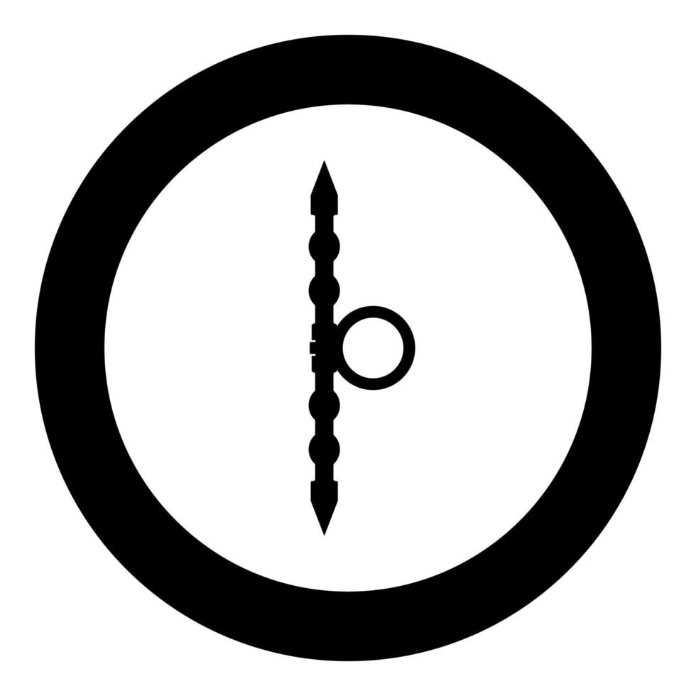 Santensu weapon of samurai for hand icon in circle round black color vector illustration flat style image