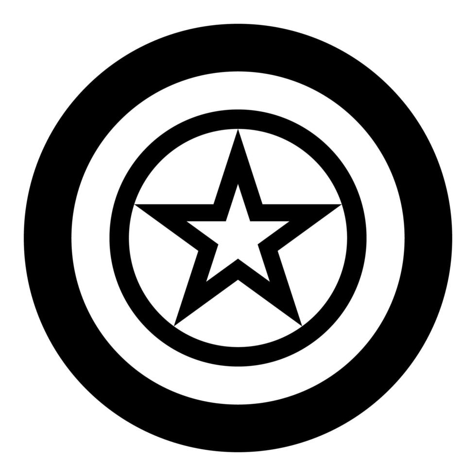 Star in circle icon in circle round black color vector illustration solid outline style image