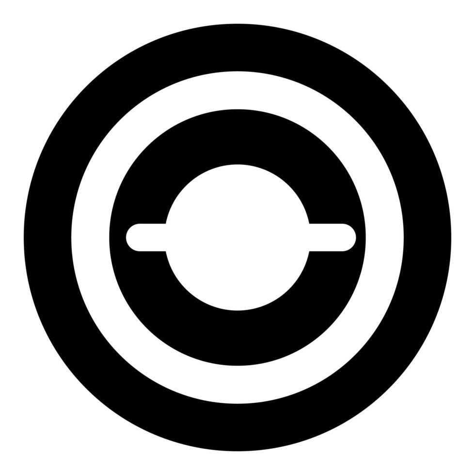 Gasket with groove laying icon in circle round black color vector illustration image solid outline style