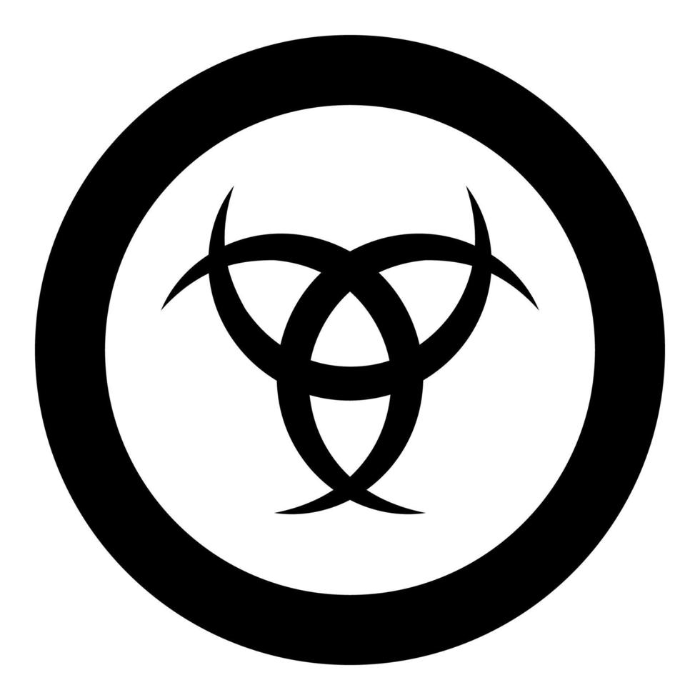 Horn Odin Triple horn of Odin icon in circle round black color vector illustration flat style image