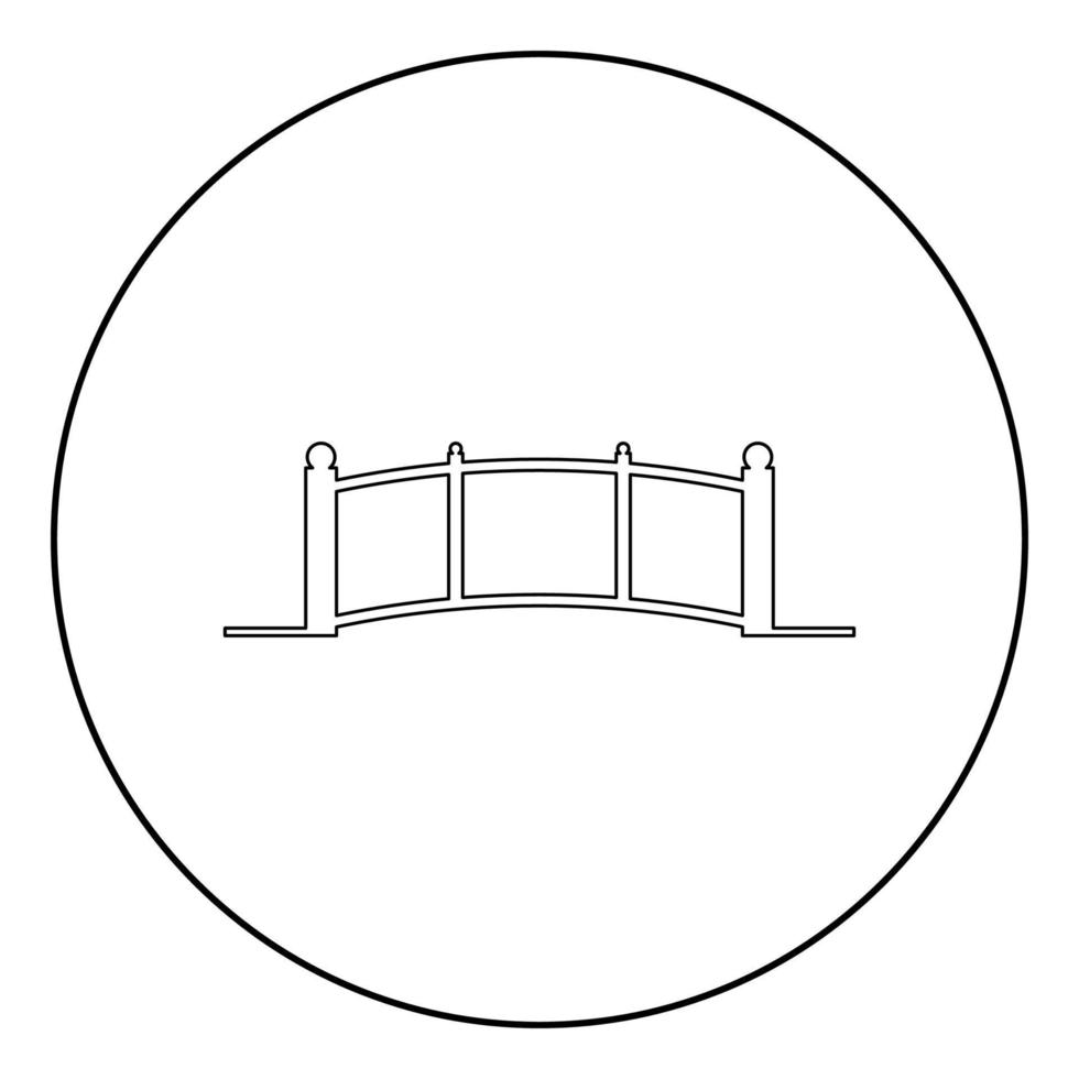 Bridge icon black color in circle vector