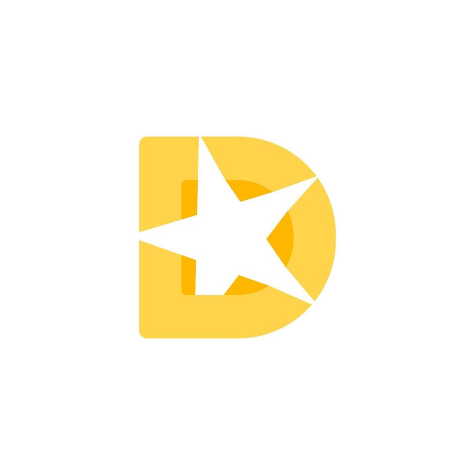 logotipo de estrella de simplicidad moderna con letra d. plantilla de diseño de logotipo de concepto estrella con letra d. ilustración vectorial eps10 vector