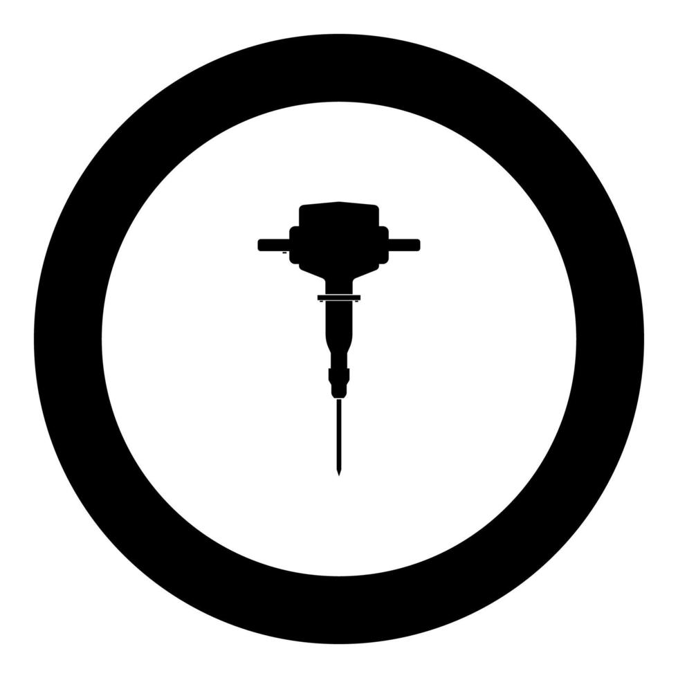 Jackhammer icon black color in round circle vector