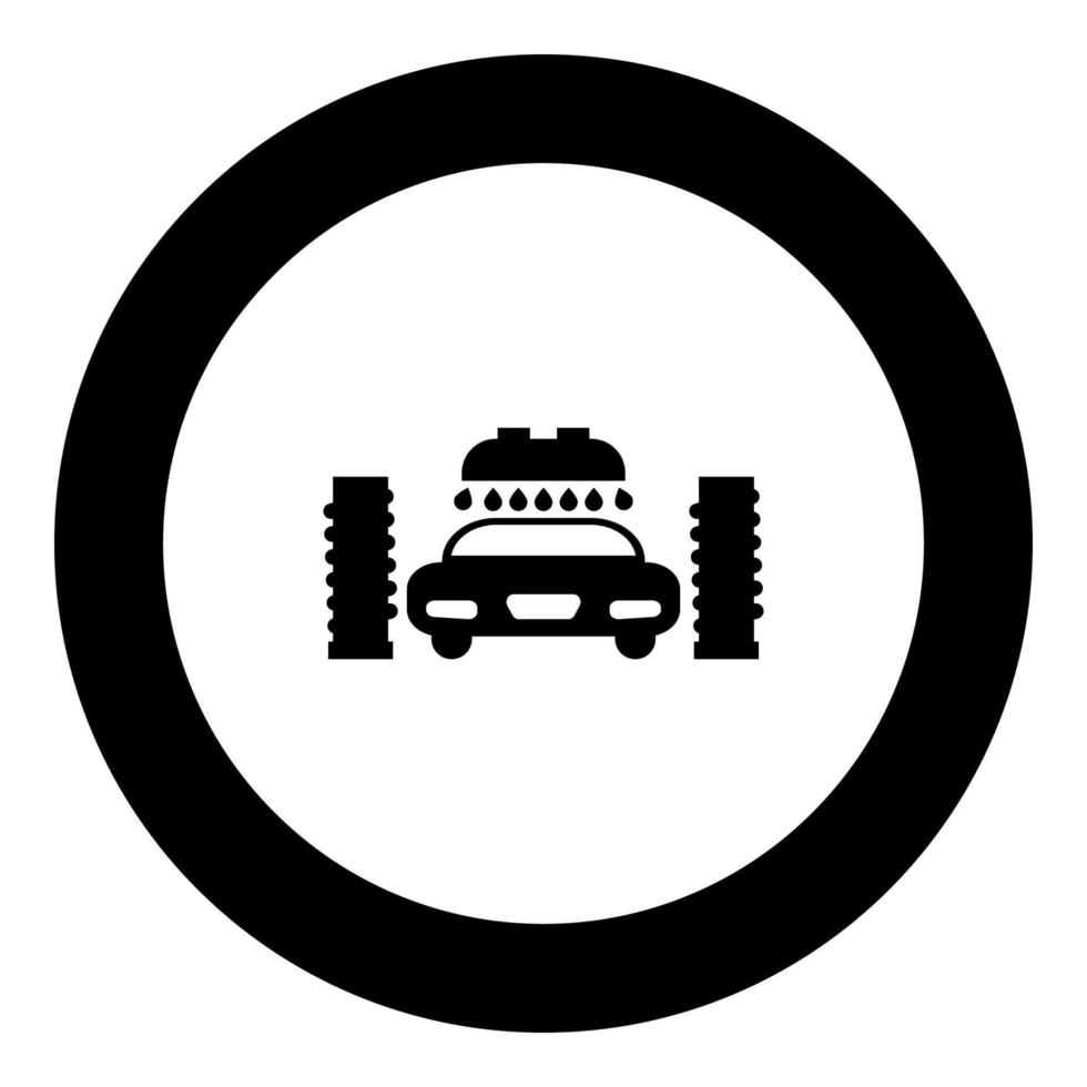 Car wash automatic icon black color in round circle vector