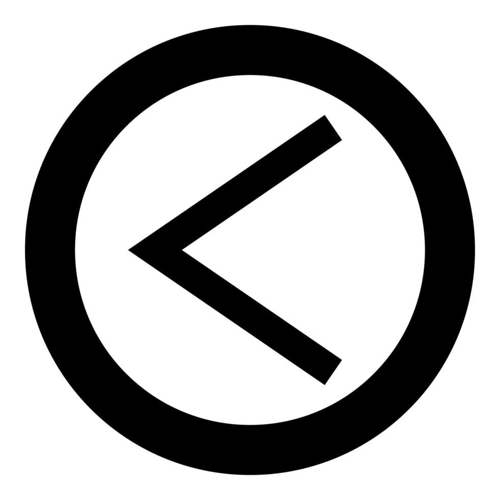 Kenaz rune Kanu symbol ulcer torch icon black color vector in circle round illustration flat style image