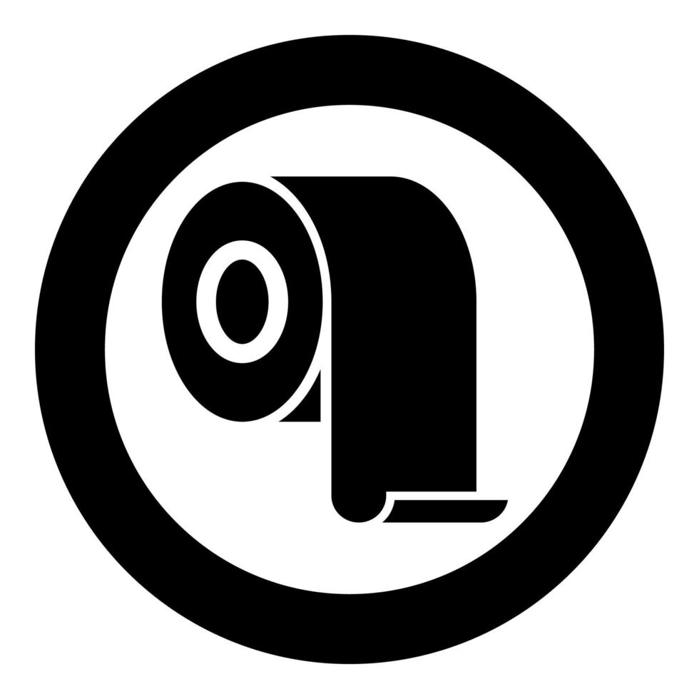 Toilet paper Roll rouleau Kitchen paper Paper roll icon in circle round black color vector illustration flat style image