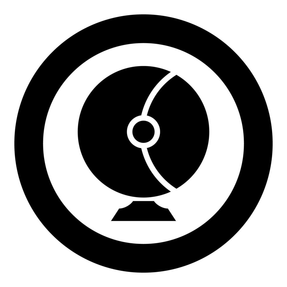 Astronaut helmet for space Cosmonaut equipment concept icon in circle round black color vector illustration flat style image