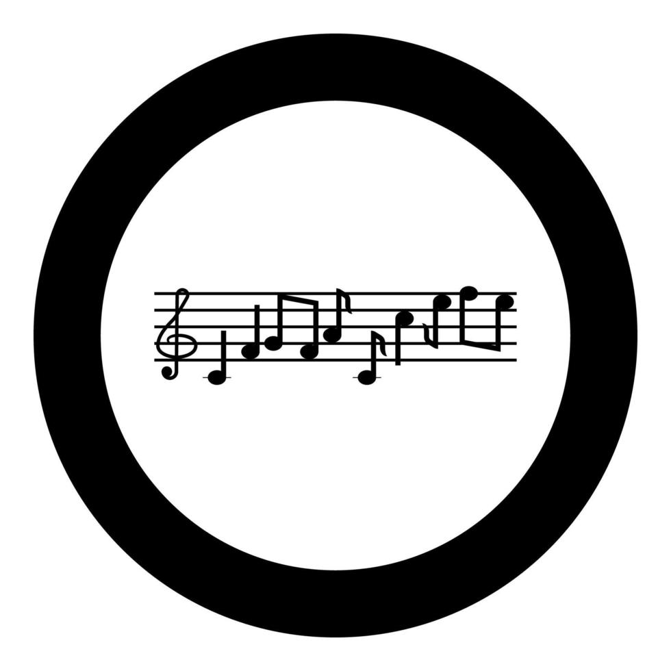Note fret Notes icon in circle round black color vector illustration flat style image