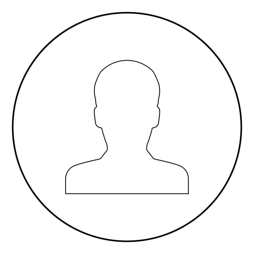 Avatar icon black color in circle vector