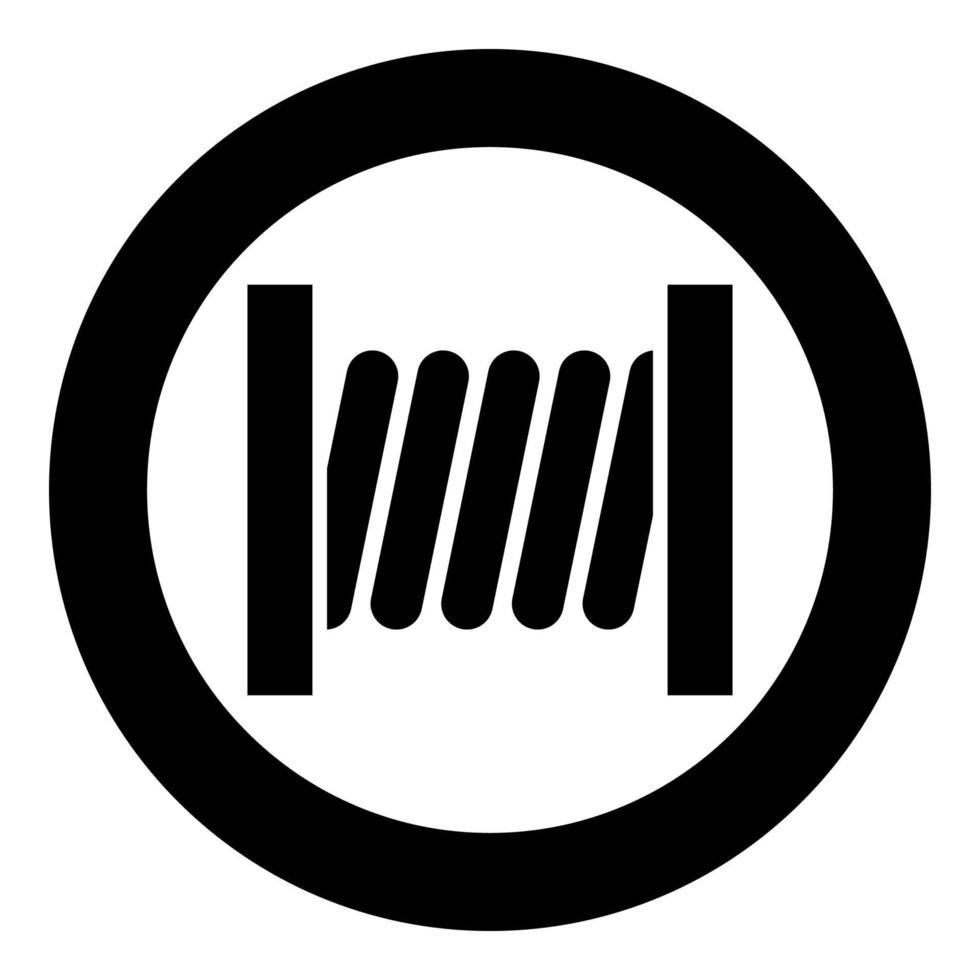 Coil with wire icon black color in circle round vector