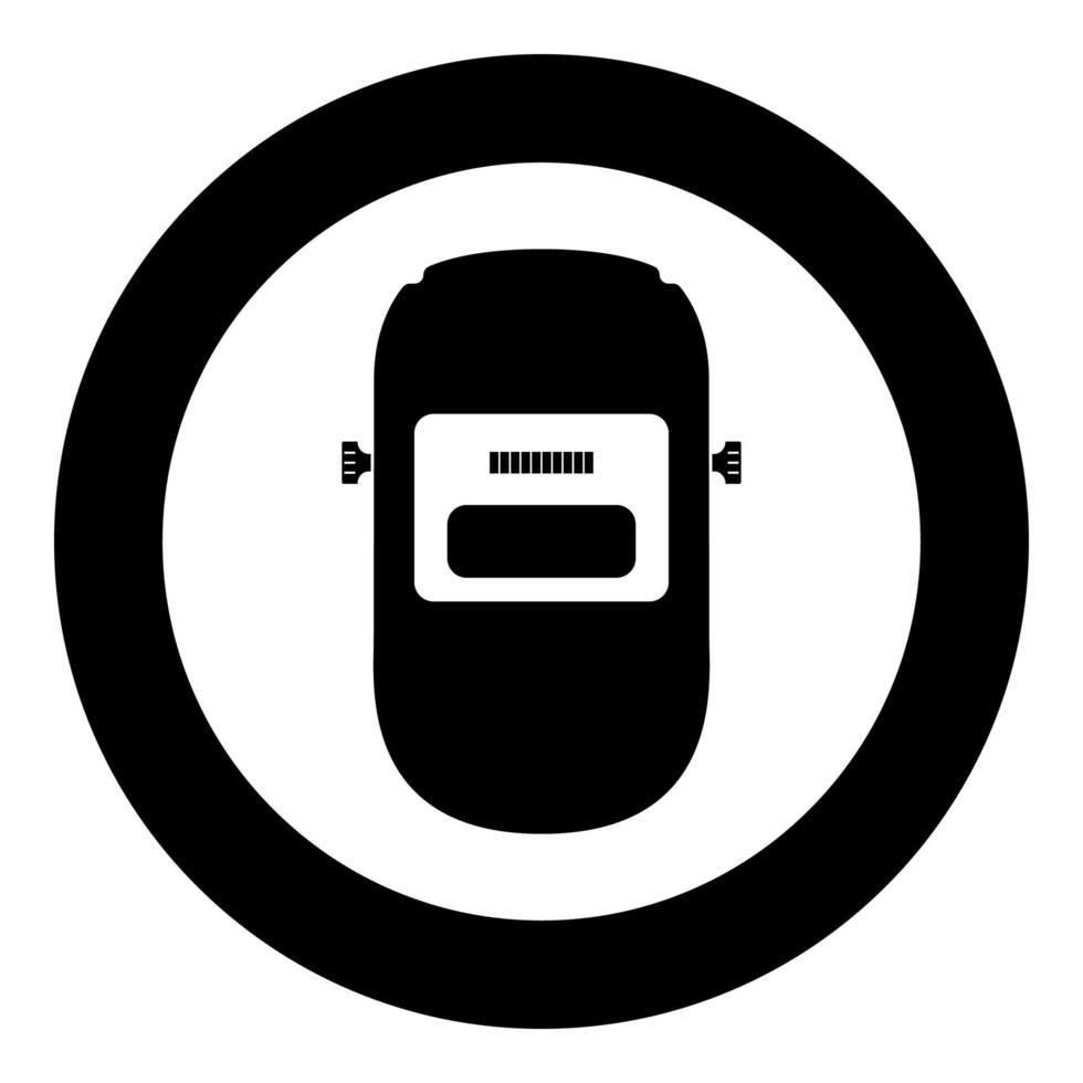 Welding mask Welder face shield Individual protection icon in circle round black color vector illustration flat style image