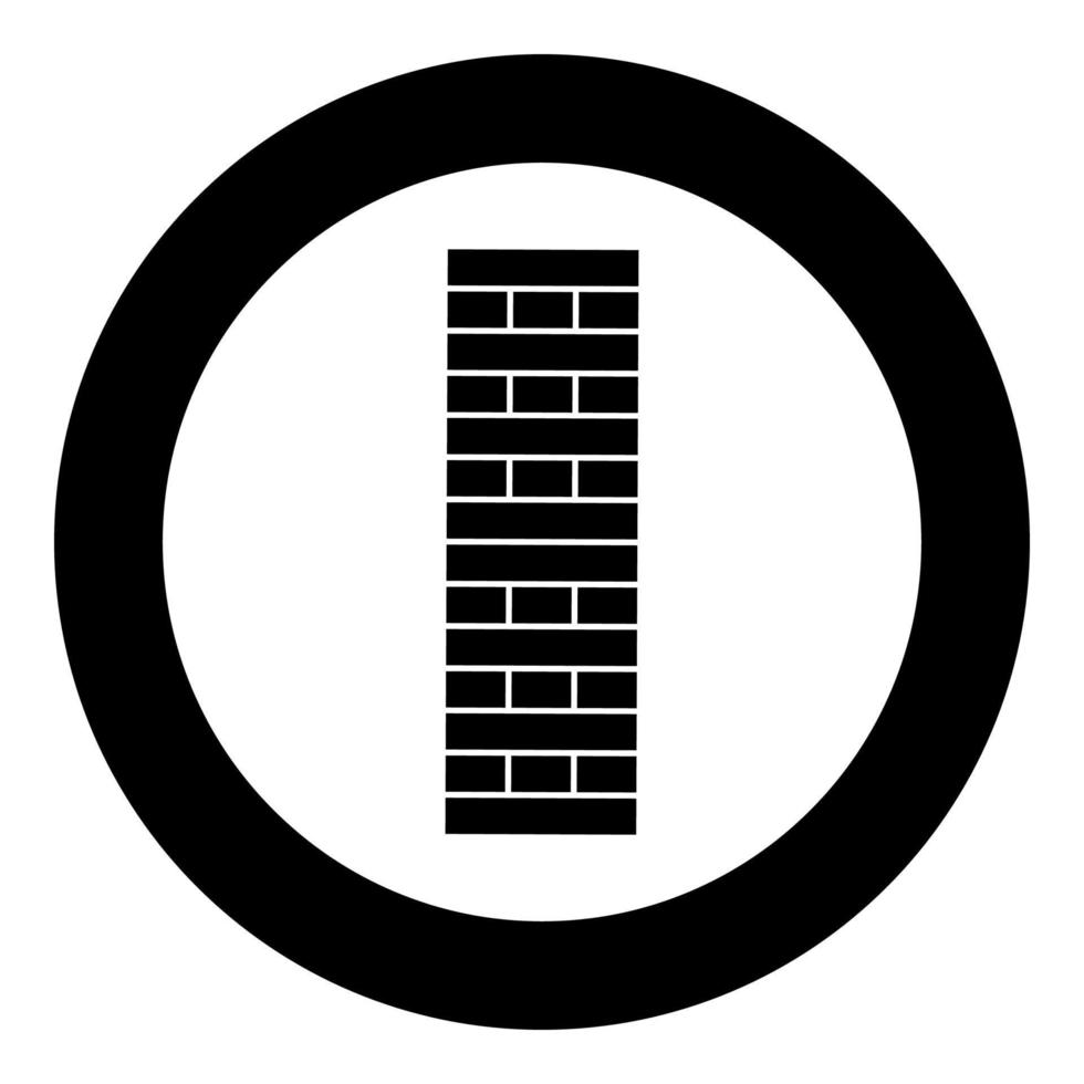 Brick Pillar Blocks in stack game for home adult and kids leisure Board games Wooden block icon in circle round black color vector illustration flat style image