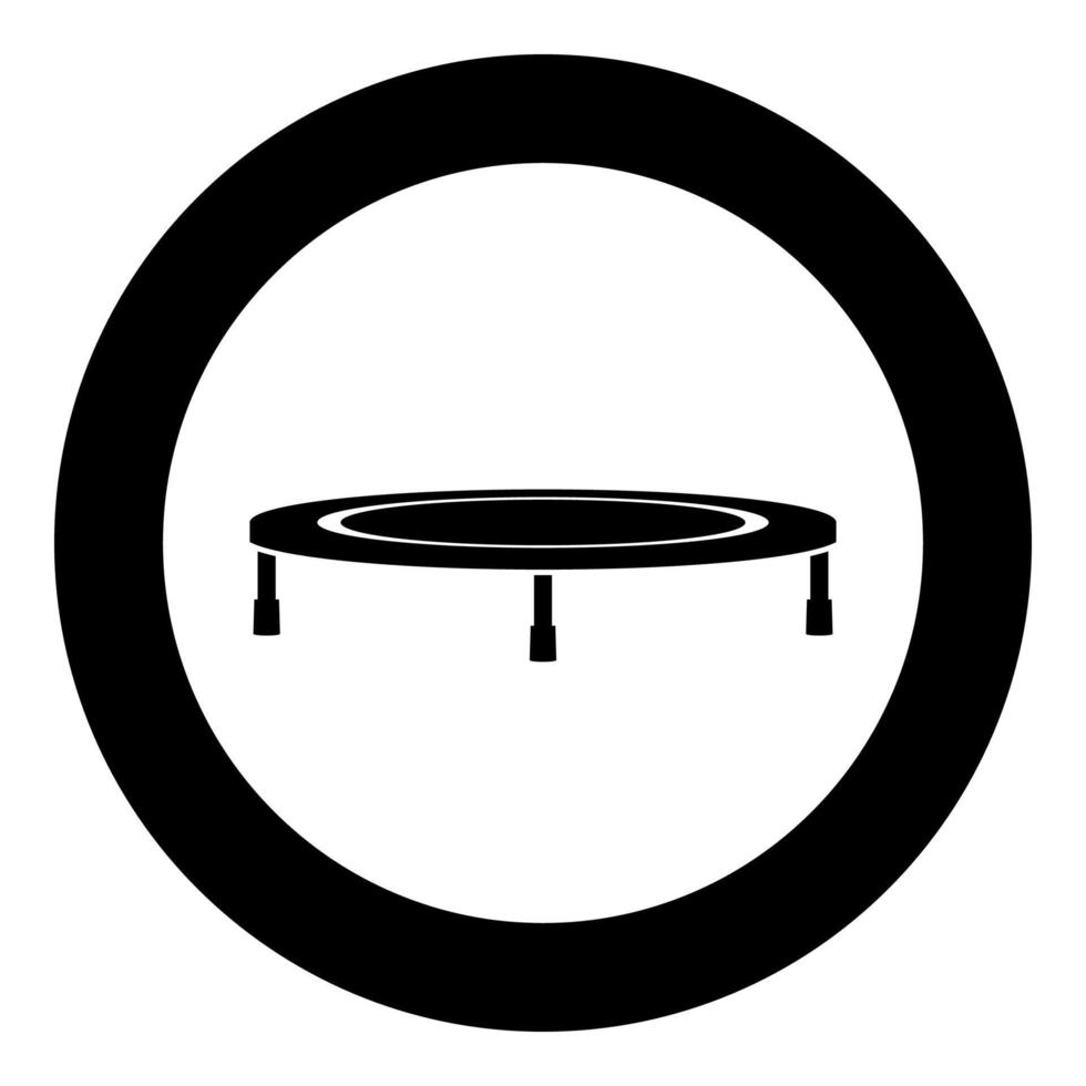 Trampoline jumping for bounce icon in circle round black color vector illustration flat style image