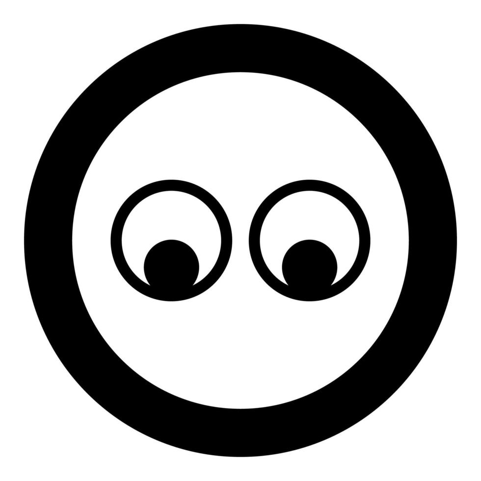 Eyes Look concept Two pairs eye View icon in circle round black color vector illustration solid outline style image