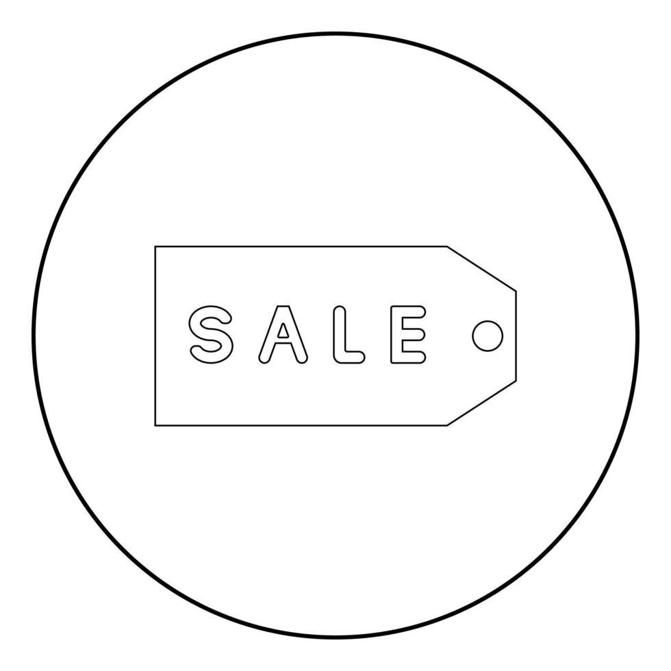 Label sale the black color icon in circle or round vector