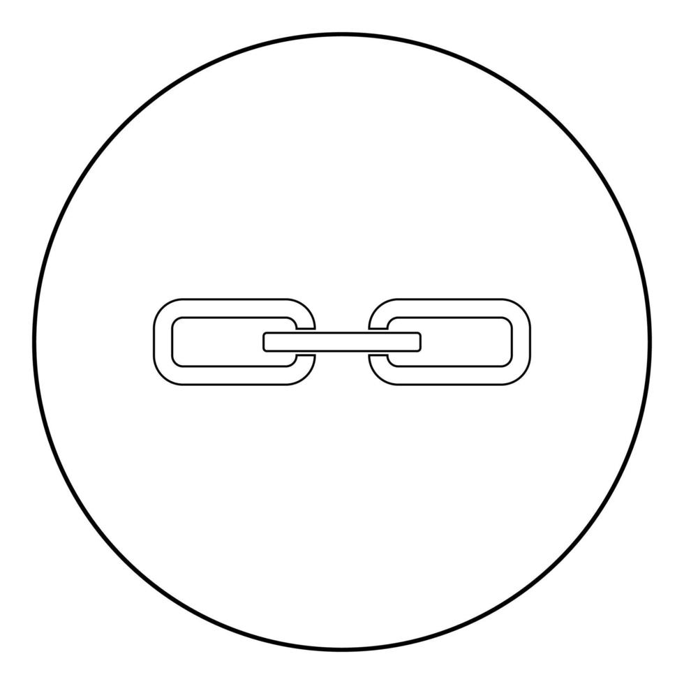 Chain link icon black color in circle vector