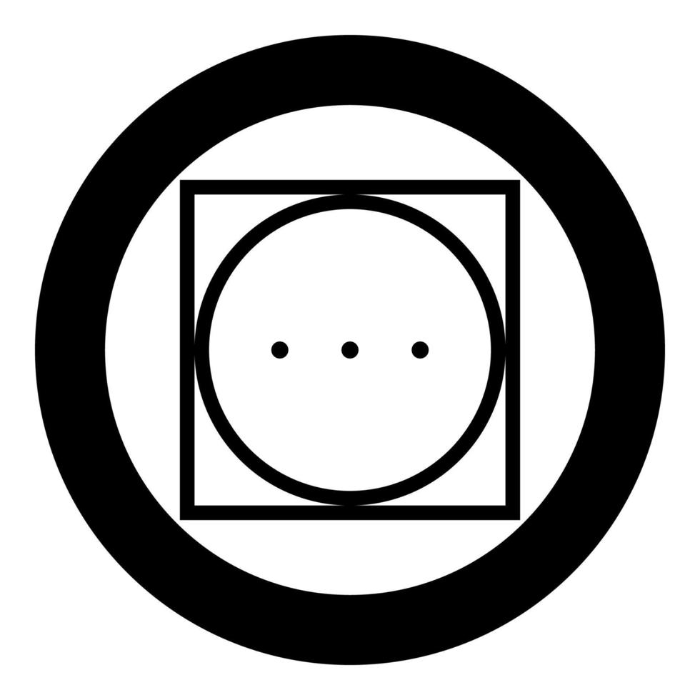 Drum drying in machine high temperature mode Clothes care symbols Washing concept Laundry sign icon in circle round black color vector illustration flat style image