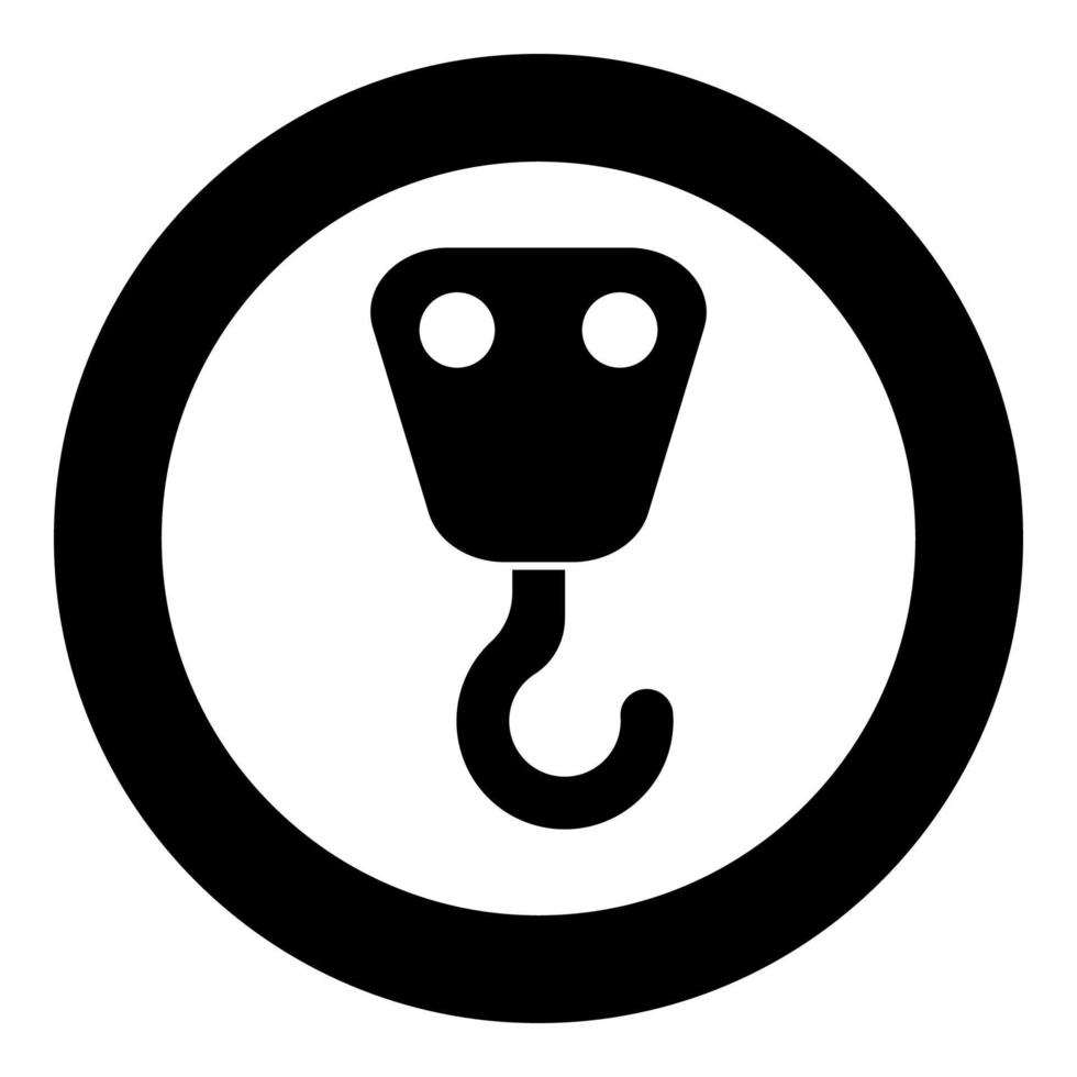 Crane hook for lift load Industrial using Freight concept icon in circle round black color vector illustration flat style image