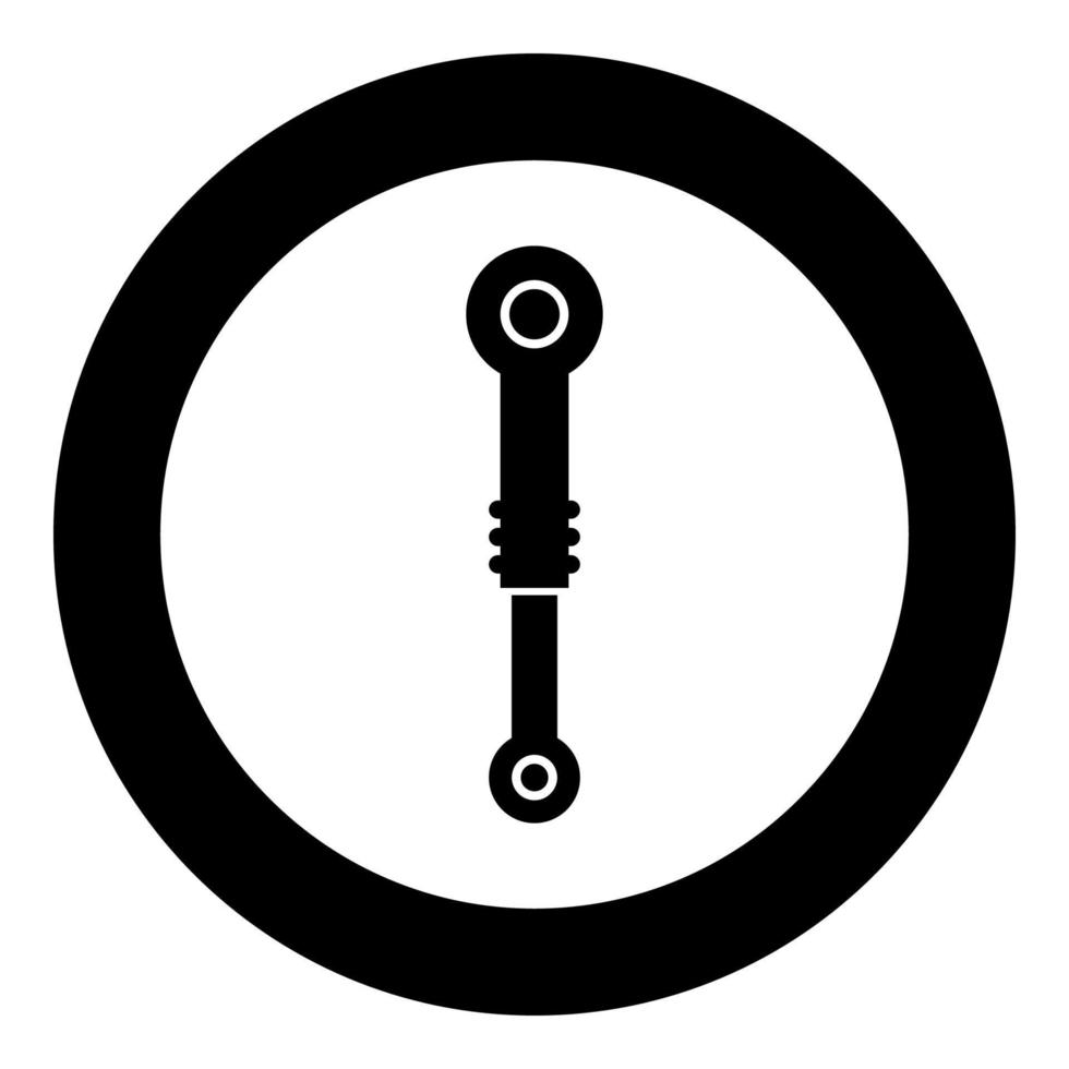 Shock absorber Suspension icon in circle round black color vector illustration solid outline style image