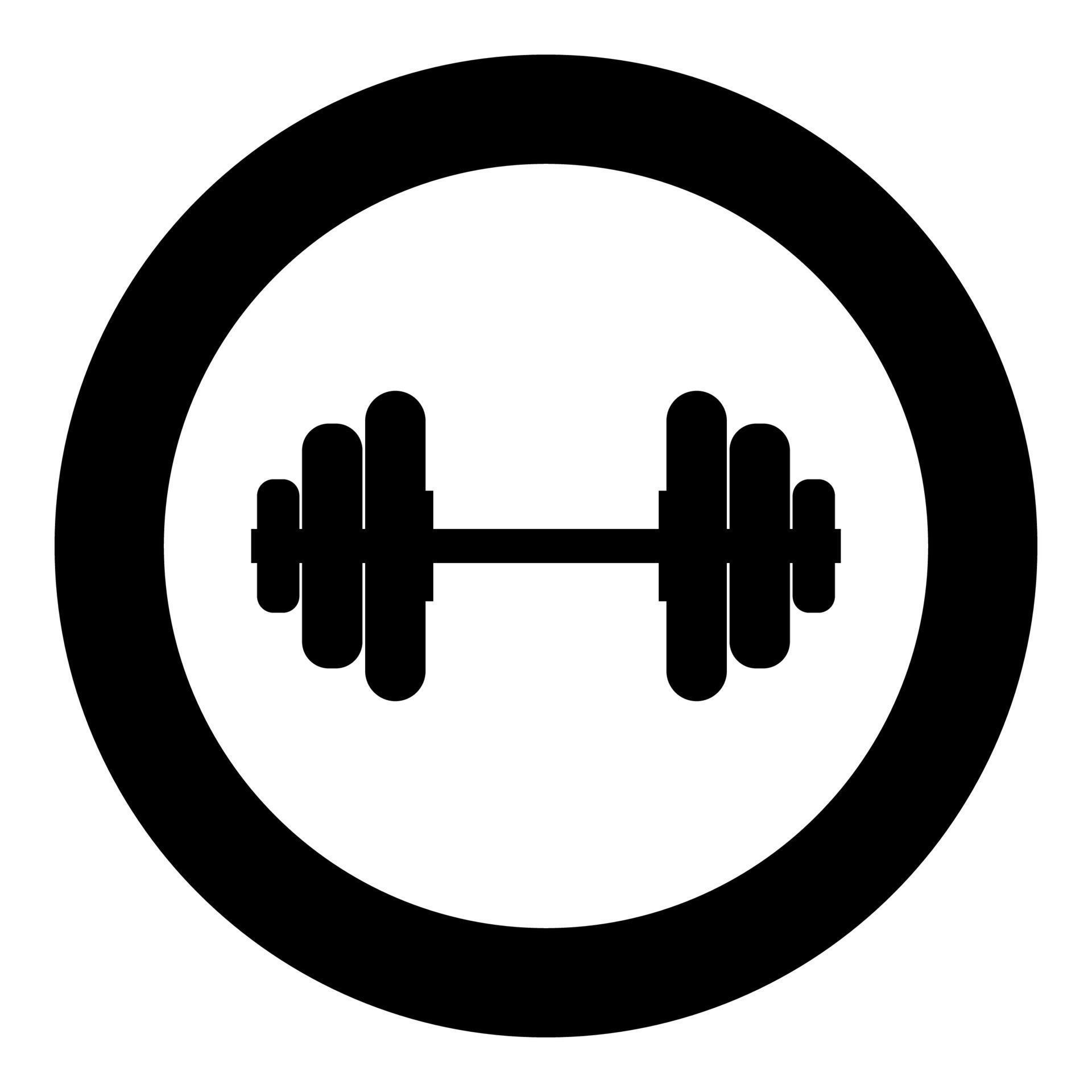 Dumbell Dumbbell disc weight training equipment icon in circle round ...