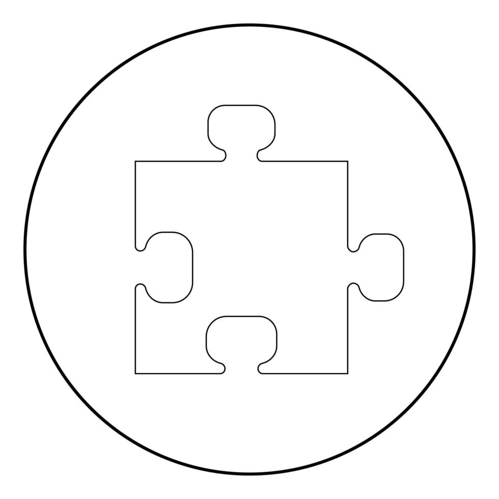 The puzzle the black color icon in circle or round vector