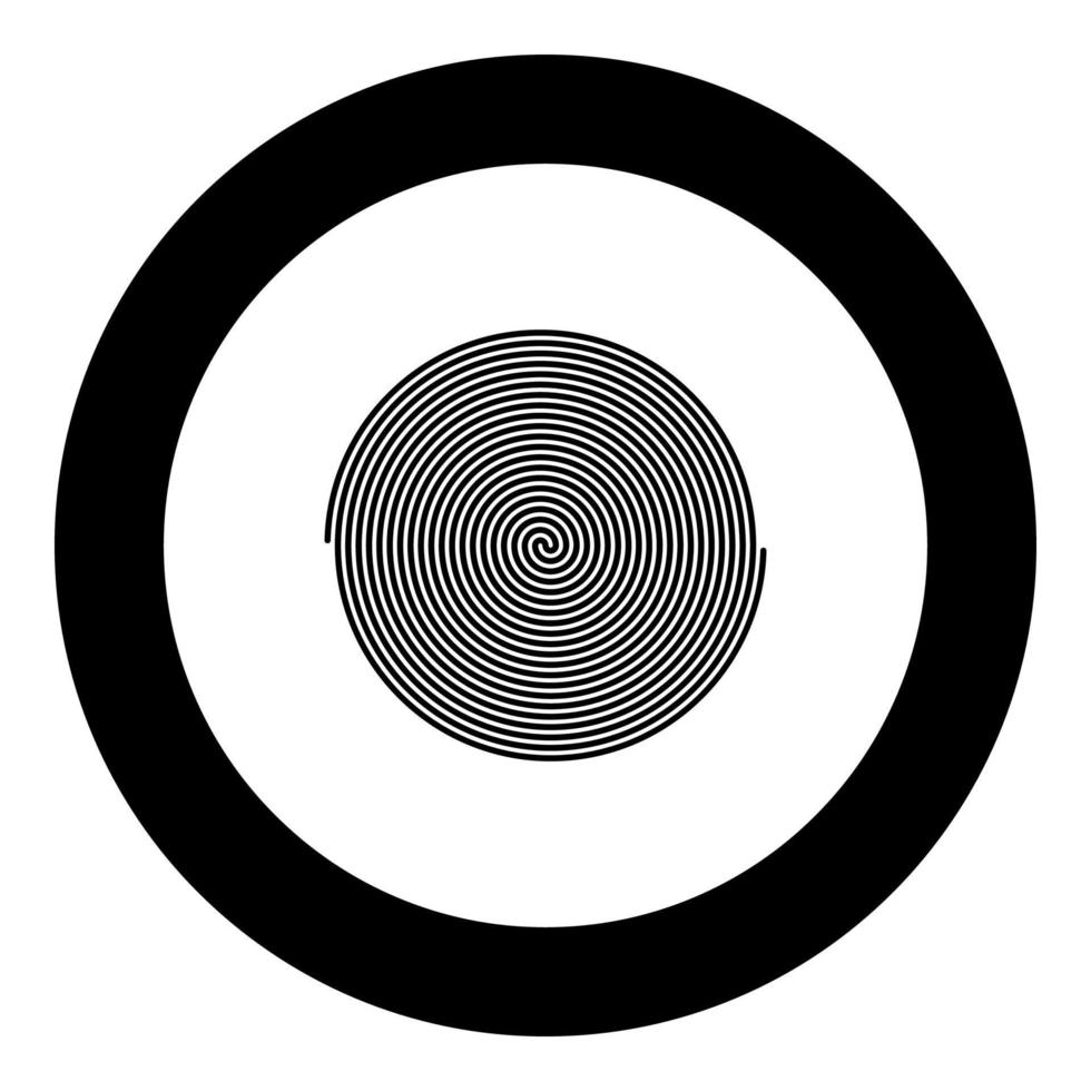 Spiral icon black color in round circle vector