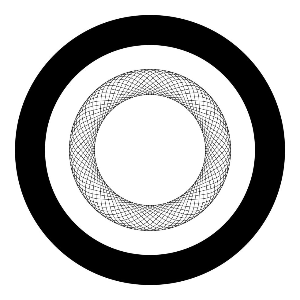 Spirograph element empty in center Abstract concentric symbol icon in circle round black color vector illustration flat style image