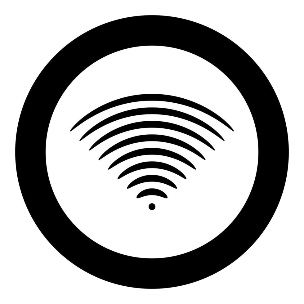 Radio wave Sound signal One dirrection Transmitter icon in circle round black color vector illustration flat style image