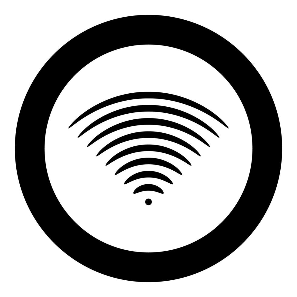 Radio wave Sound signal One dirrection Transmitter icon in circle round black color vector illustration flat style image