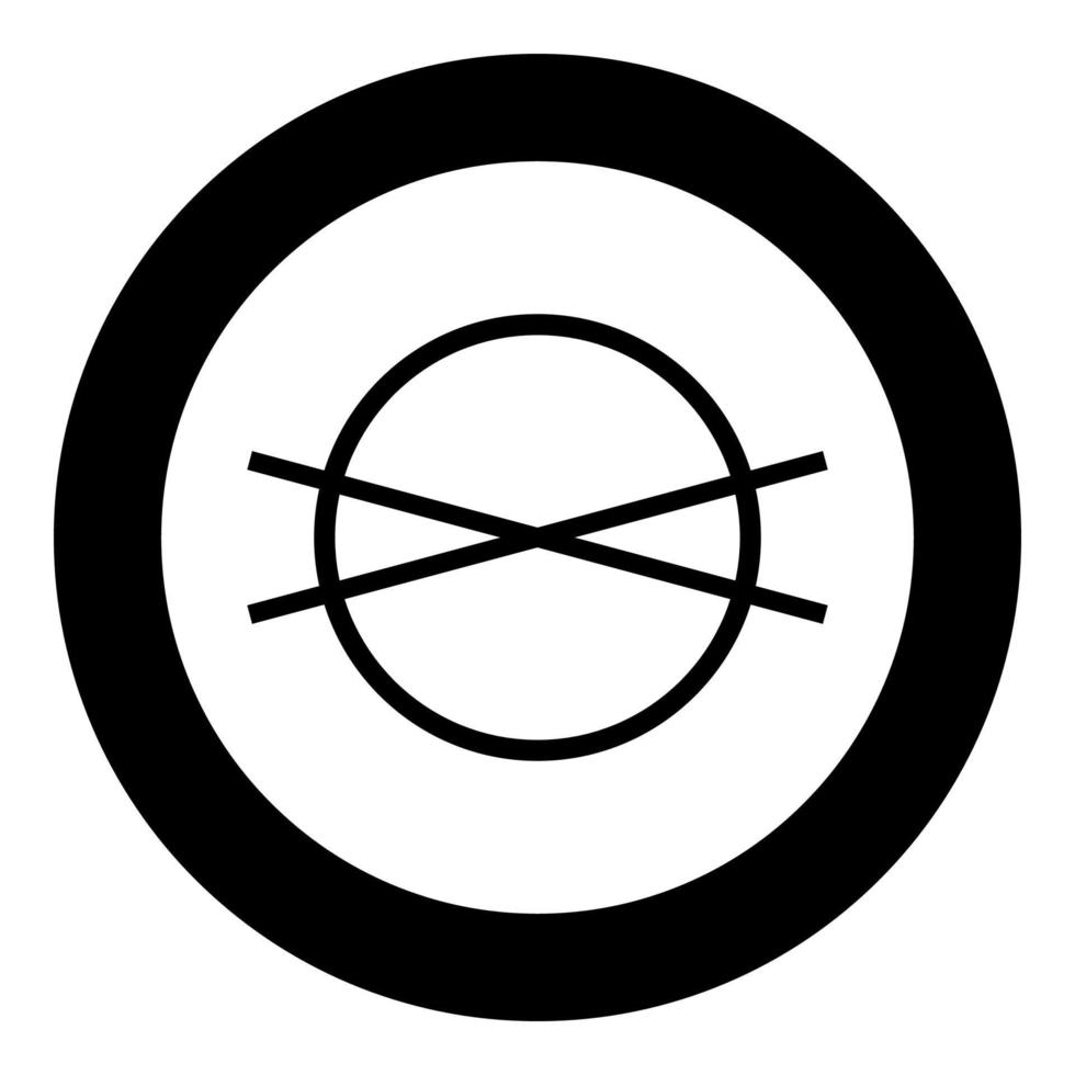 Dry cleaning is prohibited Clothes care symbols Washing concept Laundry sign icon in circle round black color vector illustration flat style image