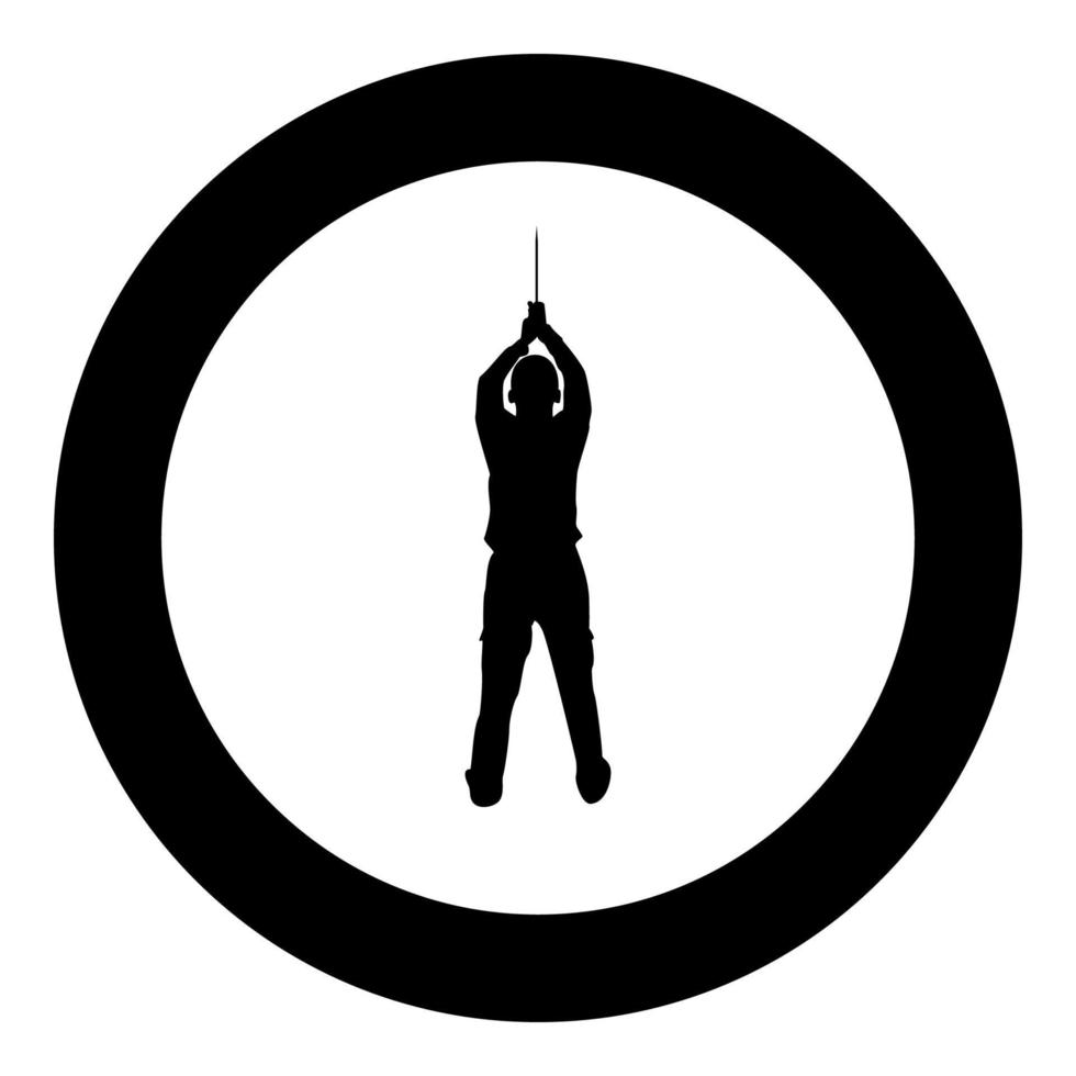 Man with sword machete from above Cold weapons in hand military man Soldier Serviceman in positions Hunter with knife Fight poses Strong defender Warrior concept Weaponry Stand silhouette in circle vector