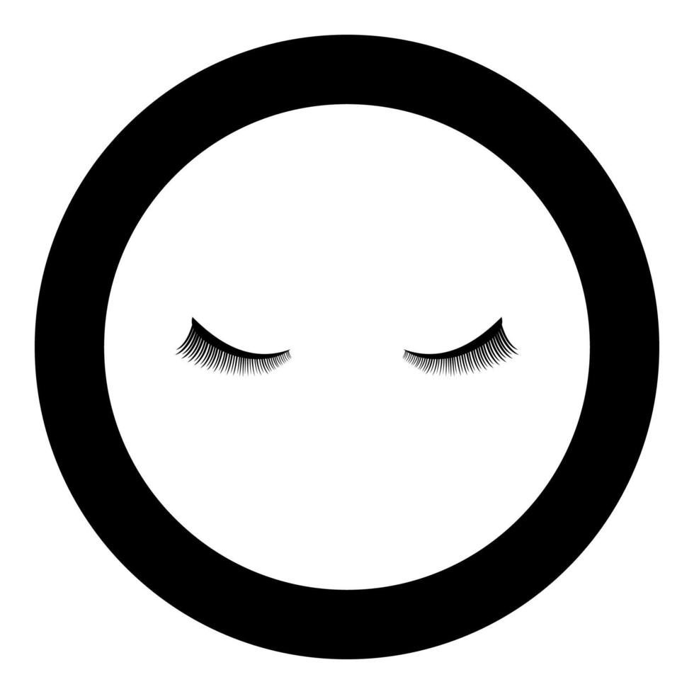 Eyelash icon black color in circle round vector