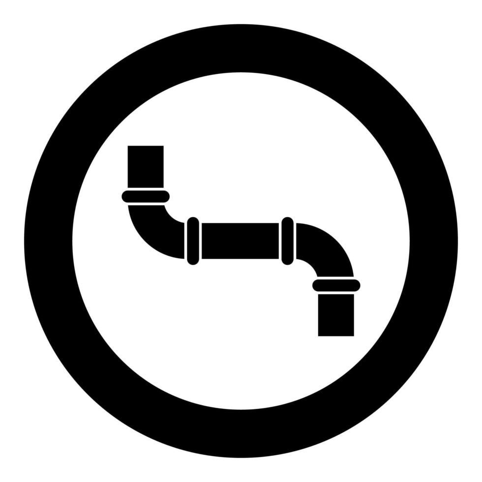 Pipe icon black color in circle round vector