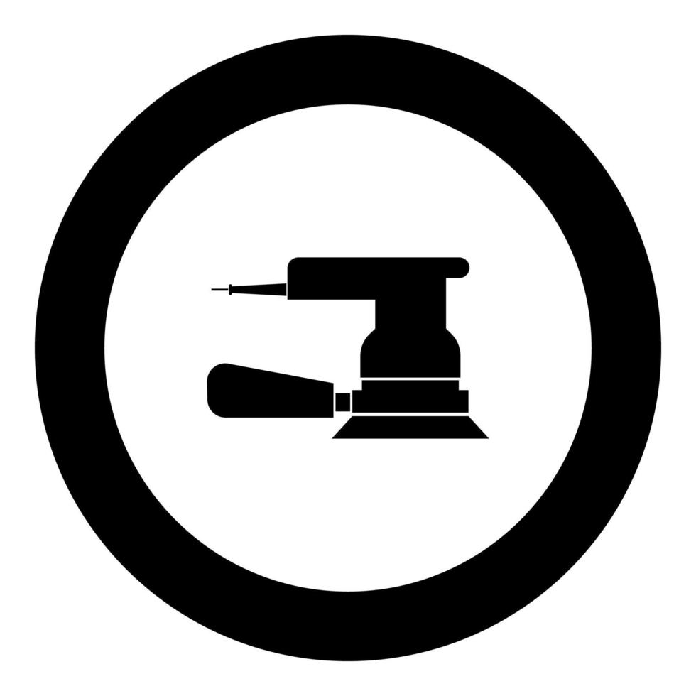 Eccentric grinder icon black color in round circle vector