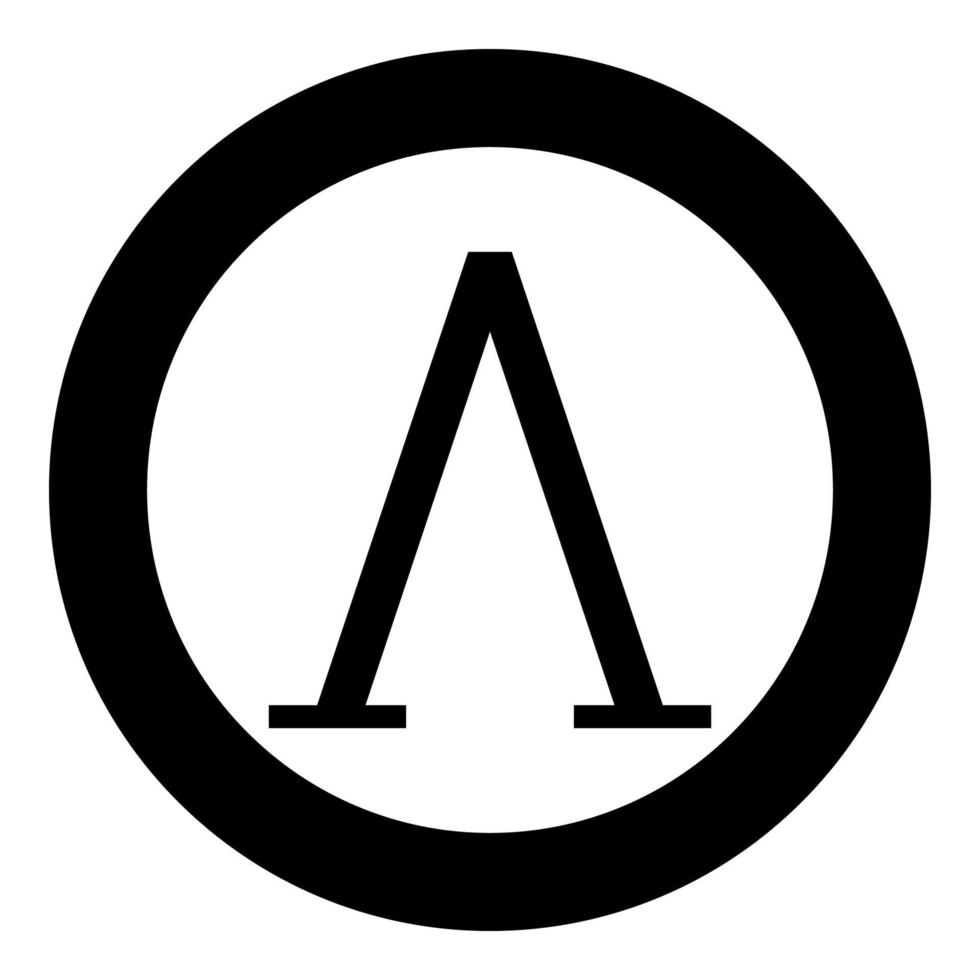 Lambda greek symbol capital letter uppercase font icon in circle round black color vector illustration flat style image