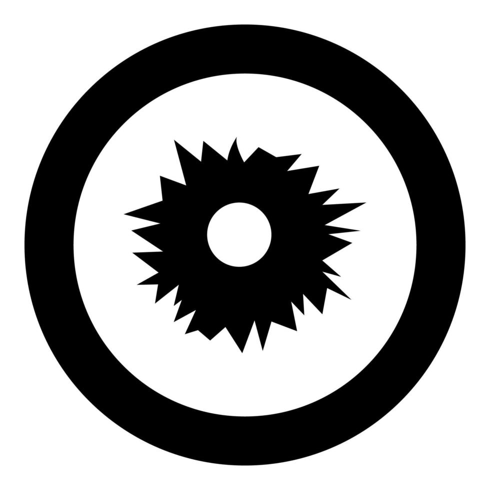 agujero del icono de tiro color negro en círculo redondo vector