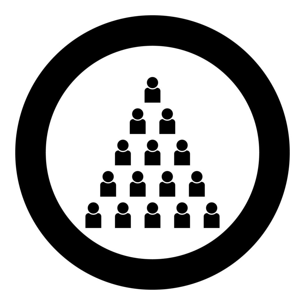 People pyramid icon black color in circle round vector