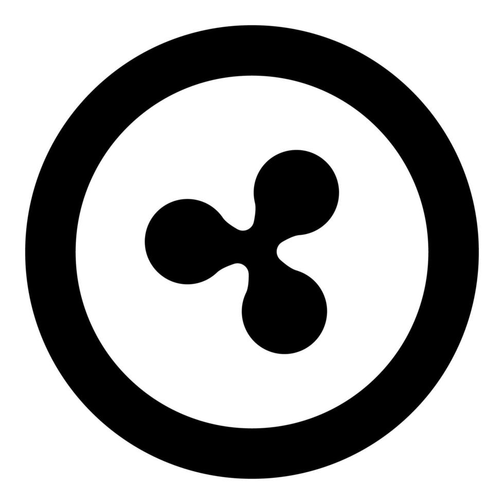 Ripple icon black color in round circle vector