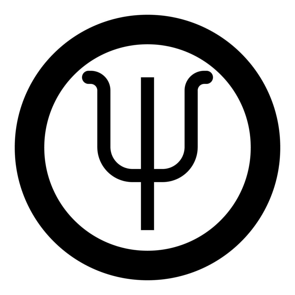 Psi greek symbol small letter lowercase font icon in circle round black color vector illustration flat style image