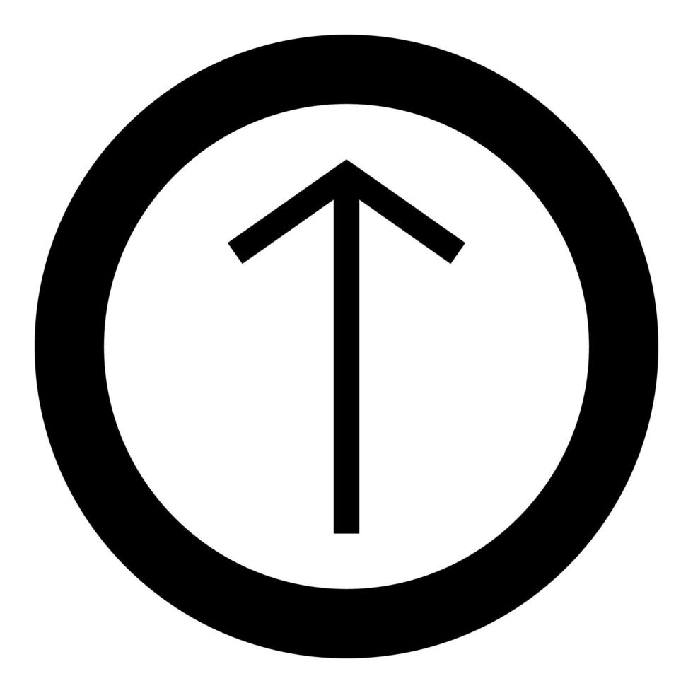 Teiwaz rune Telwaz tyr warrior symbol icon black color vector in circle round illustration flat style image