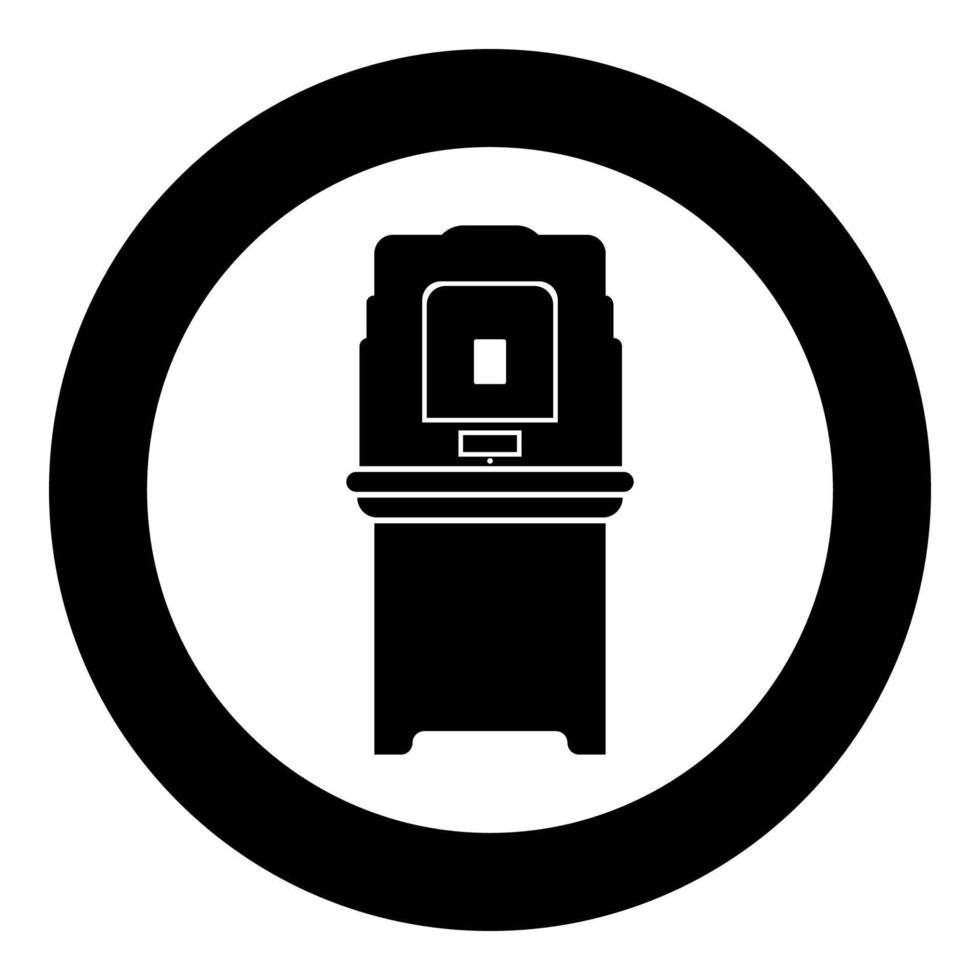 Electoral voting machine Electronic EVM Election equipment VVPAT icon in circle round black color vector illustration flat style image