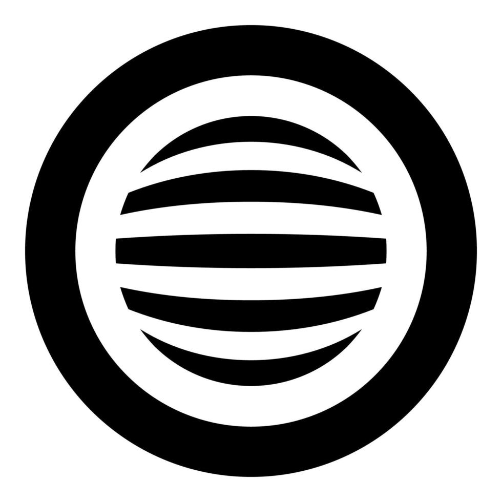 concepto de esfera rayada icono de bola abstracta de globo en círculo redondo color negro ilustración vectorial imagen de estilo plano vector
