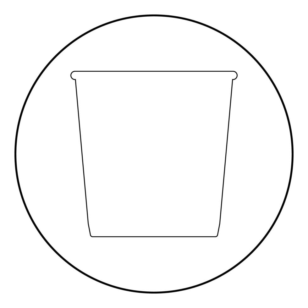 Trash bucket the black color icon in circle or round vector