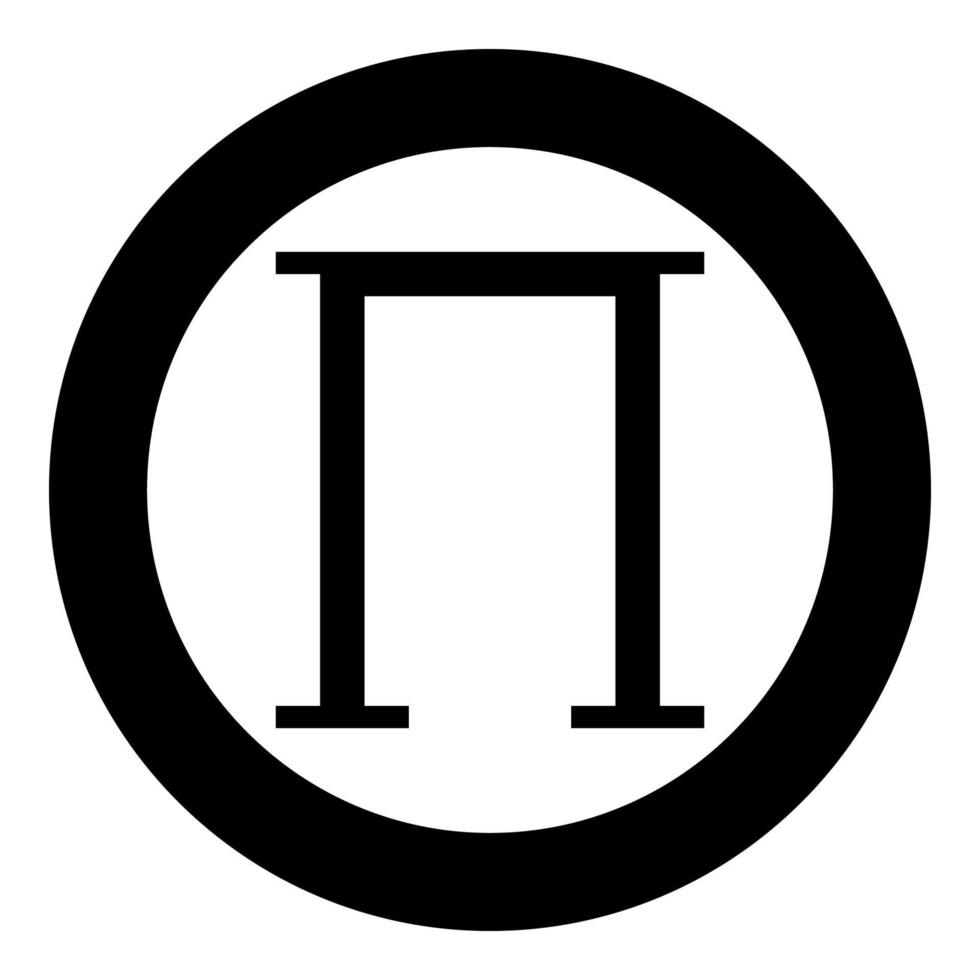 pi símbolo griego letra mayúscula mayúscula icono de fuente en círculo redondo color negro vector ilustración imagen de estilo plano