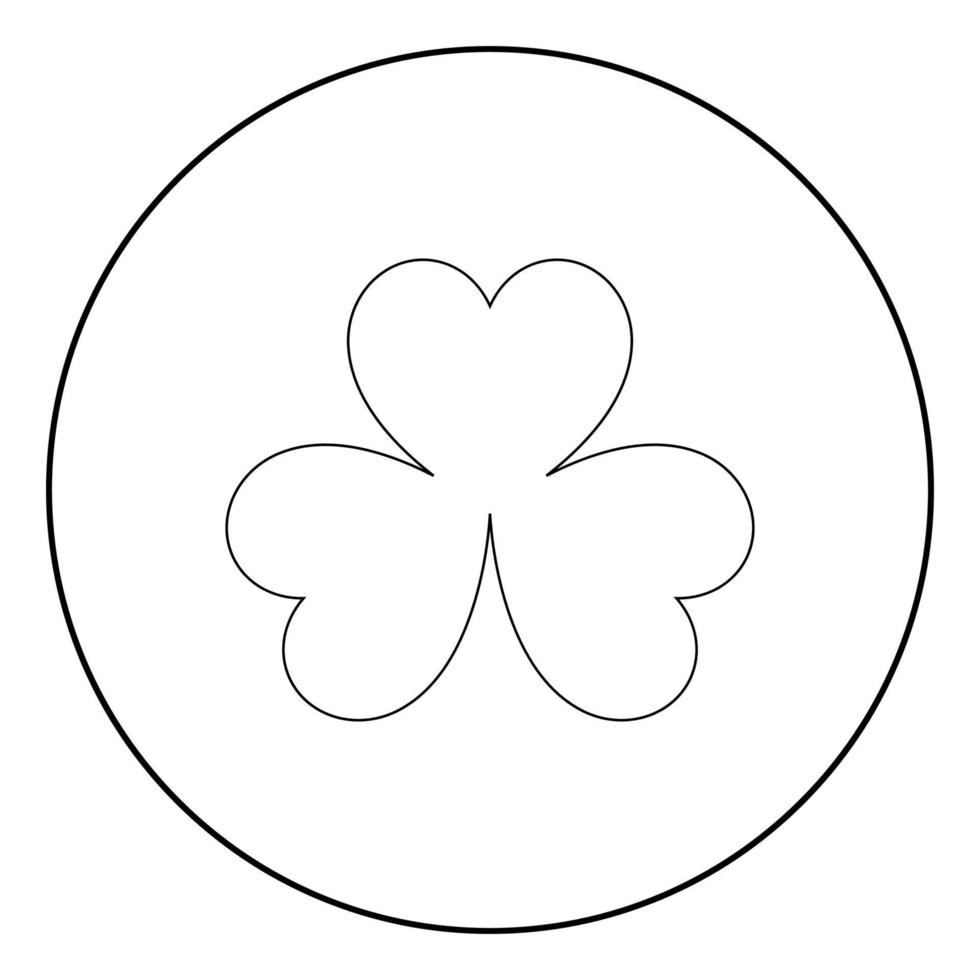 Clover the black color icon in circle or round vector
